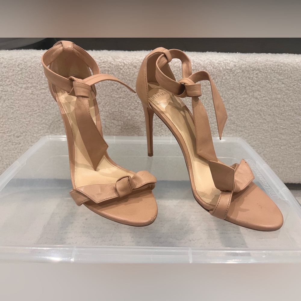 Alexandre Birman Tan Bow High Heel Sandals